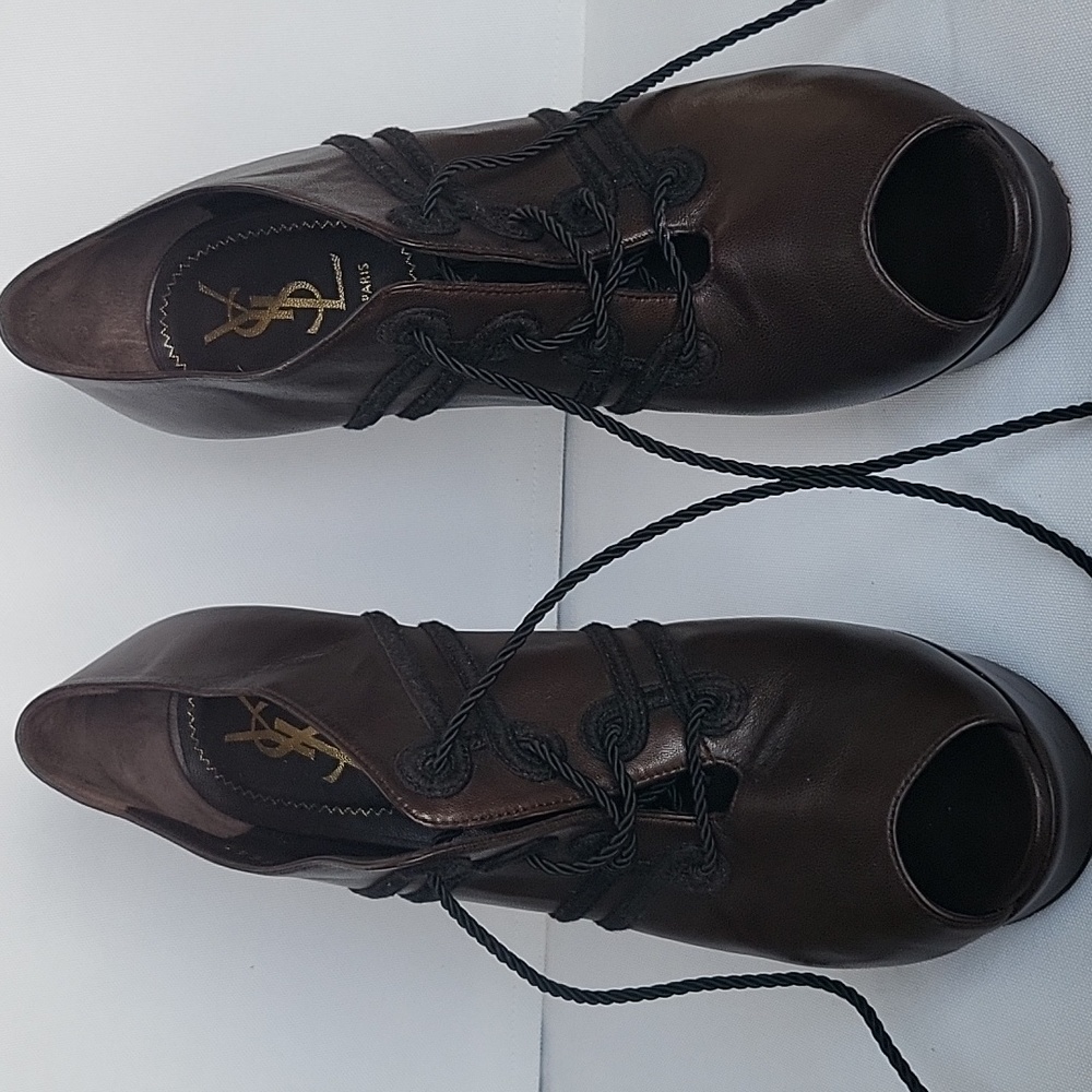 YSL open-toed booties